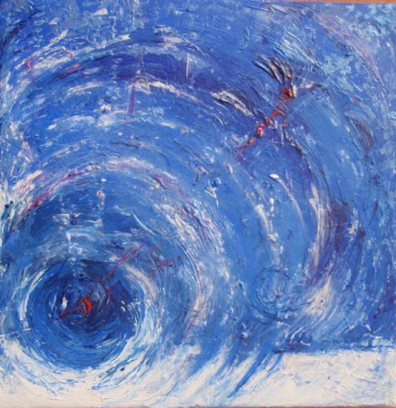 Aqua variácie II, 30x30 cm, akryl